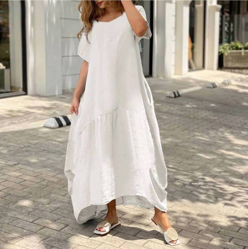 NEW SERENITY loose maxi dress in white